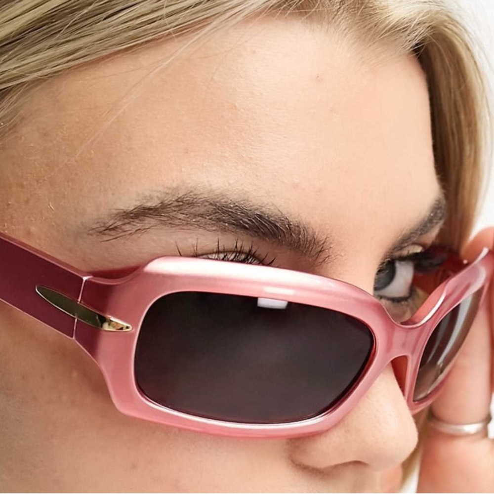 Asos Pink Rectangular Sunglasses - image 1